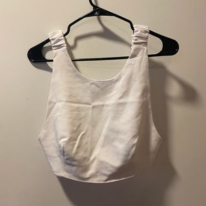 White Zara Backless Cropped Tank